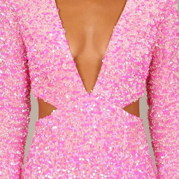 Petal & Pup Pink Sequin Mini Dress - Picture 4 of 10